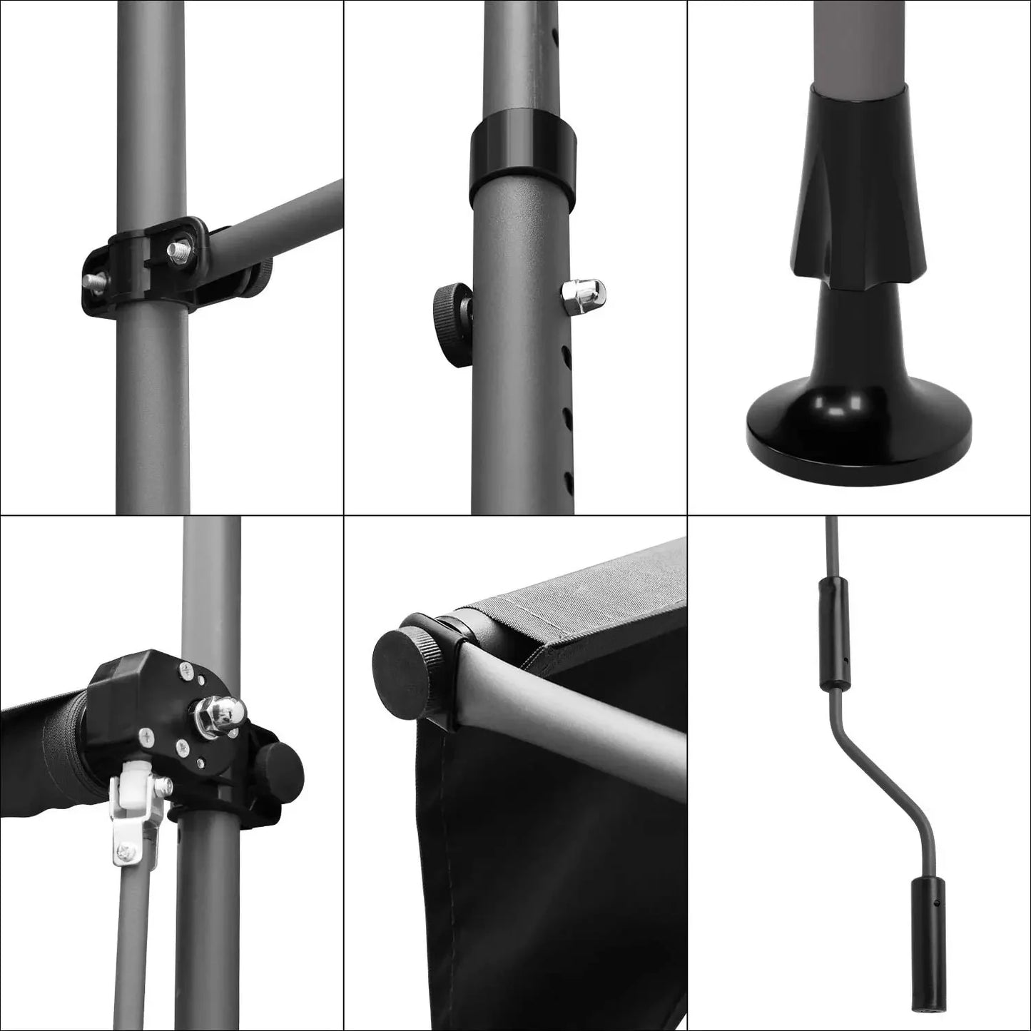 Awning Balcony Patio Retractable Awning UV50+ Sun Shade Awning Sun Protection with Hand Crank Without Drilling