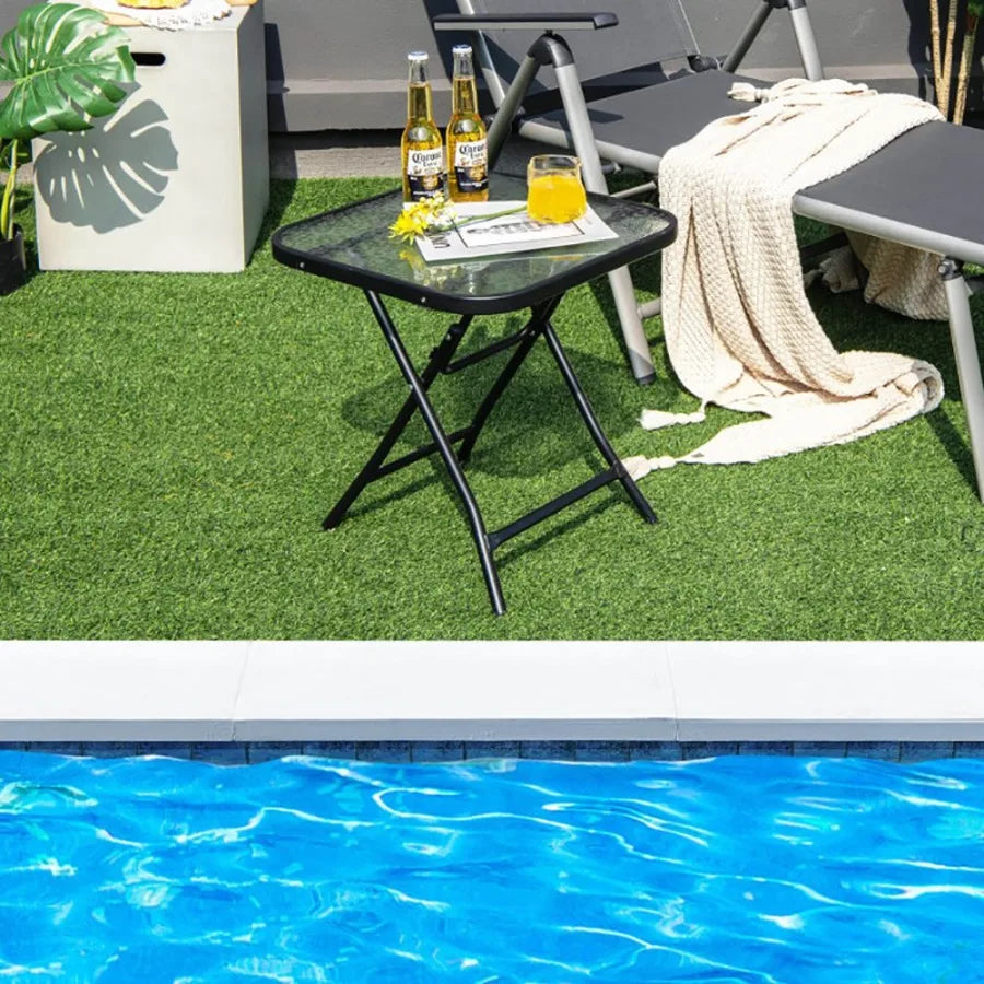 18 Inch Square Patio Bistro Table with Rustproof Frame Patio Coffee Tables