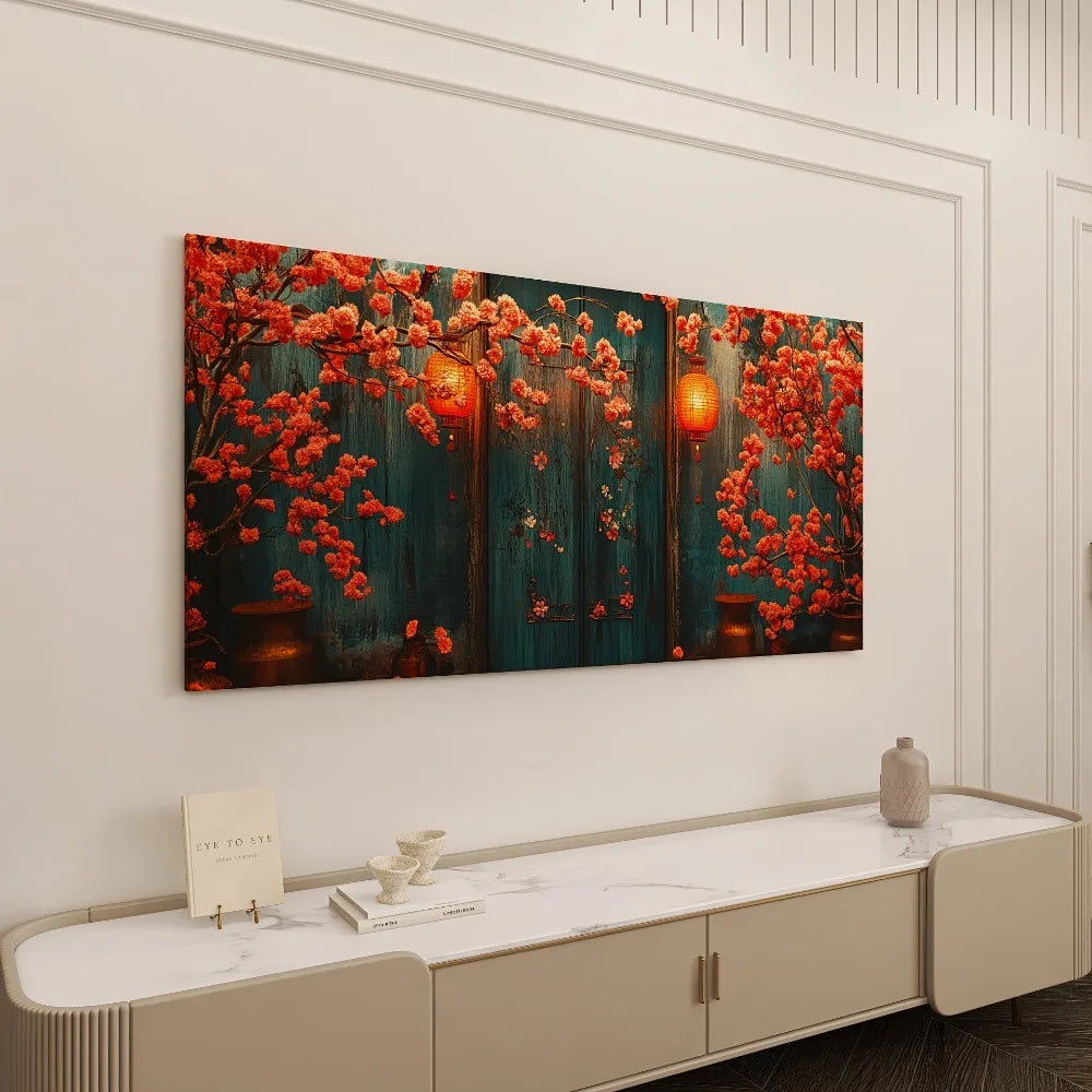 A red element for the living room, bedroom and hallway in a 1.5 inch thick pine