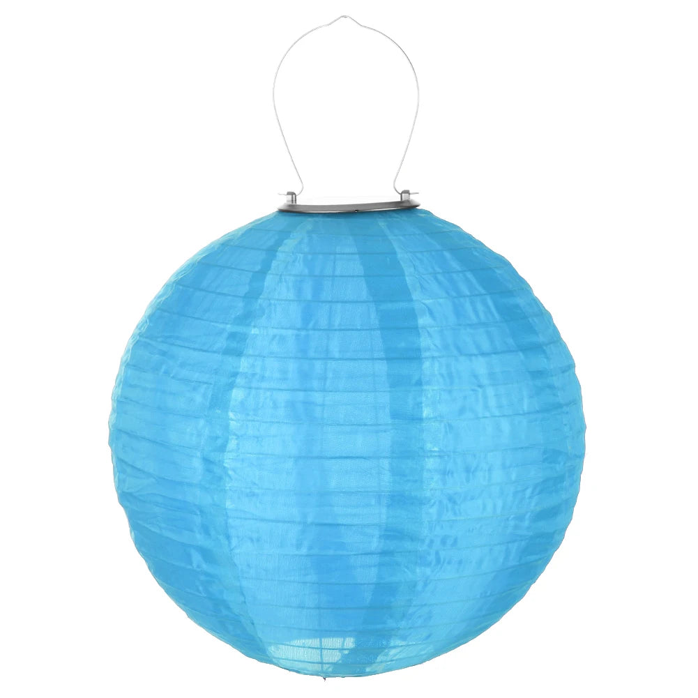 LED Solar Cloth Chinese Lantern Festival Hanging Lamp Waterproof Celebration Lantern 12inch Hanging Paper Lantern for Home Decor