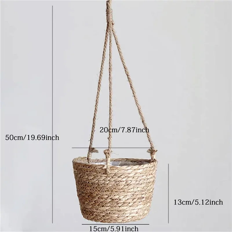 Garden Macrame Plant Storage Basket, Flower Pot Holder Plant Hangers