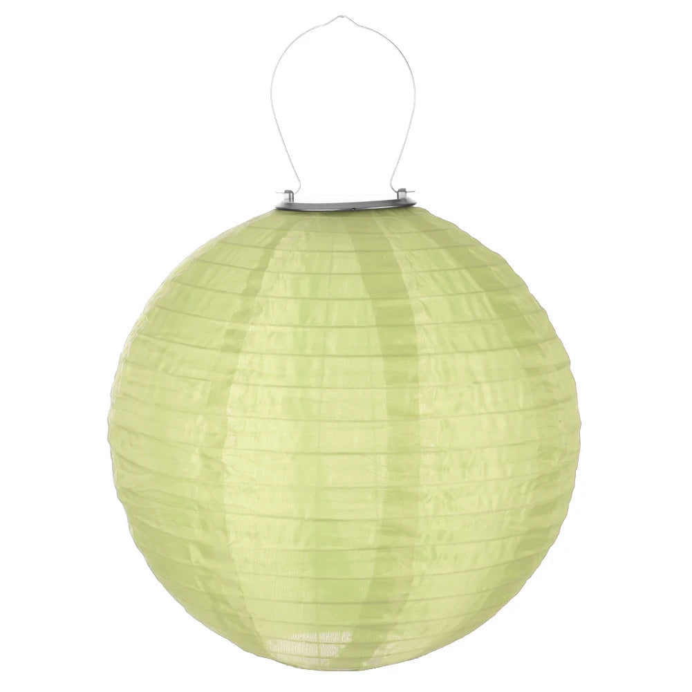 LED Solar Cloth Chinese Lantern Festival Hanging Lamp Waterproof Celebration Lantern 12inch Hanging Paper Lantern for Home Decor
