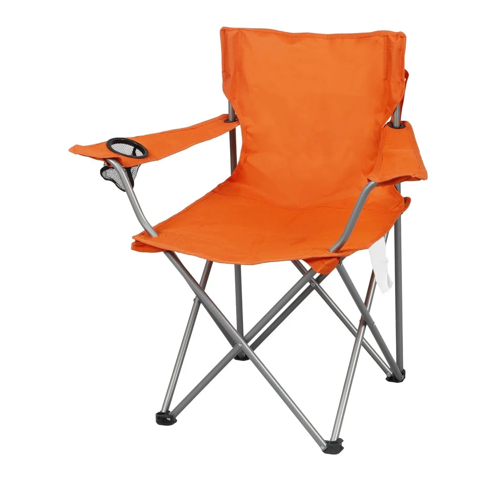 2 Pack Folding Camp Chairs with Cup Holder Portable Tailgating Camping Sports Events