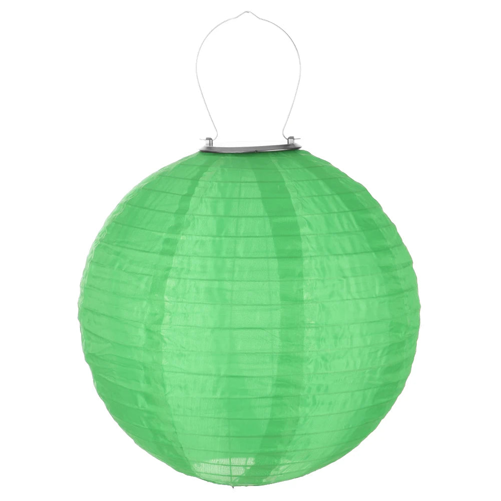 LED Solar Cloth Chinese Lantern Festival Hanging Lamp Waterproof Celebration Lantern 12inch Hanging Paper Lantern for Home Decor