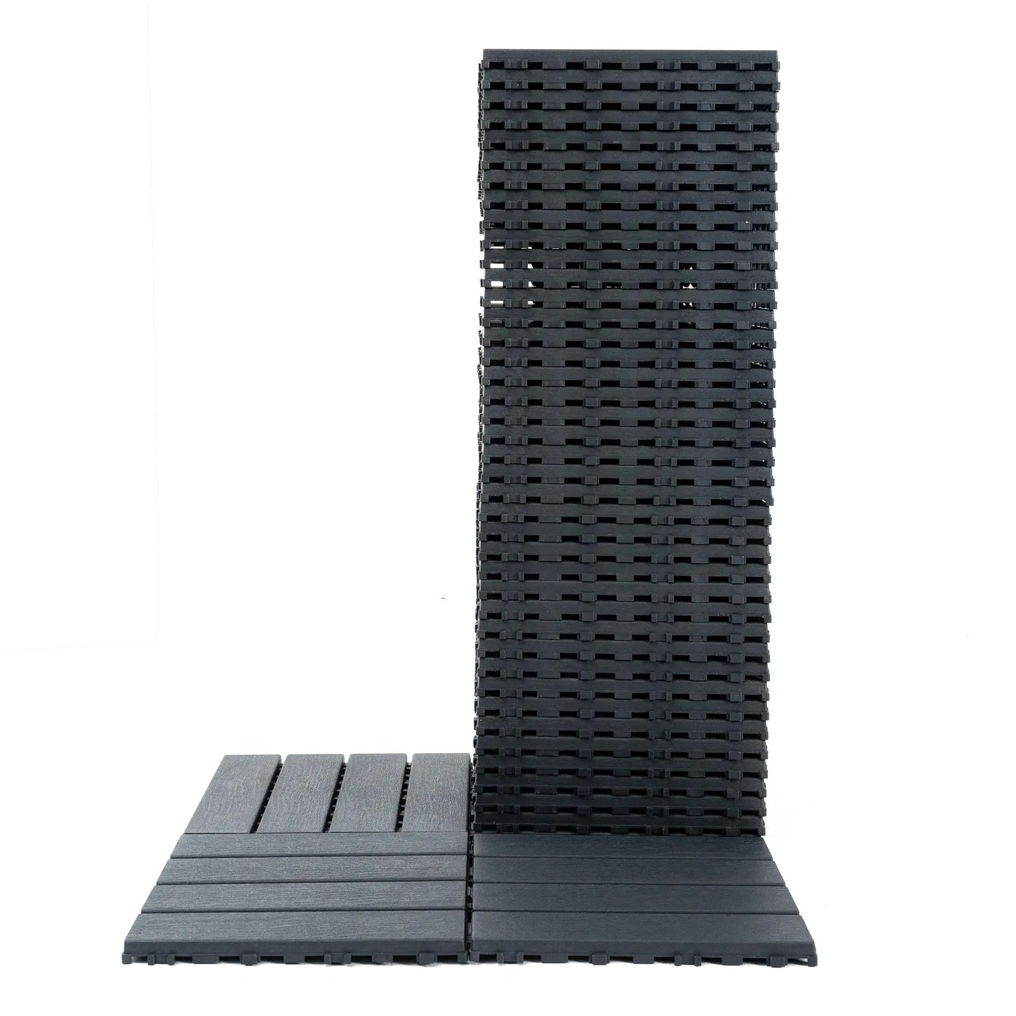 44 Pack Wood grain Interlocking Patio Deck Tiles- 12x12 Inch,