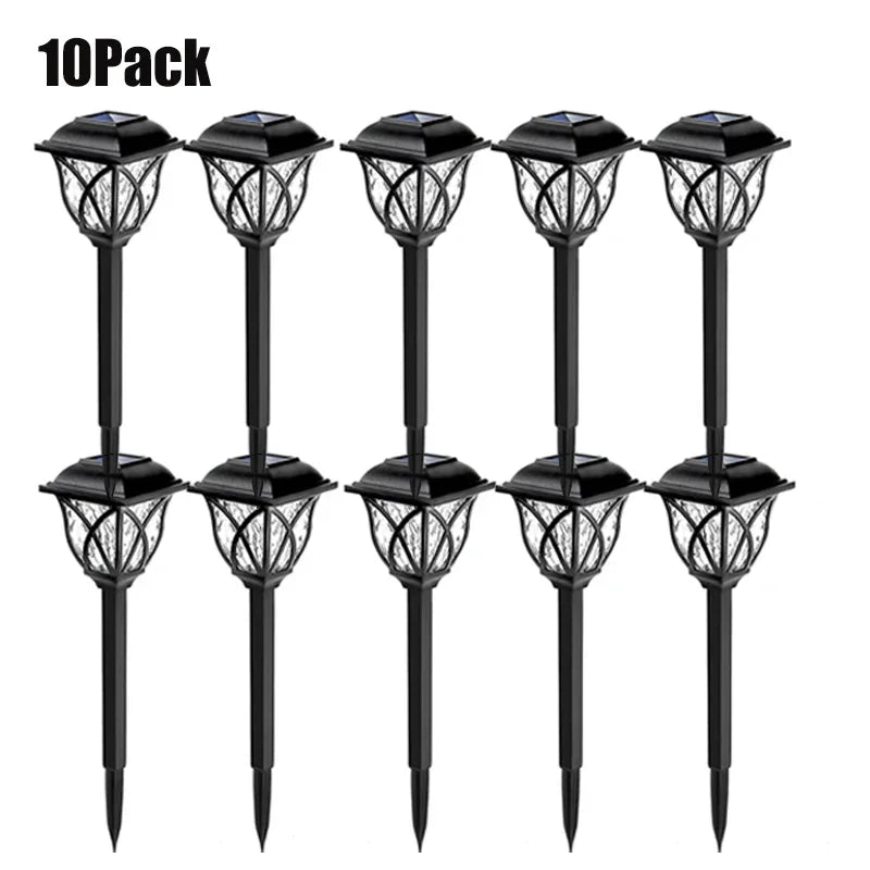 10 Pack Solar Waterproof Pathway Lights