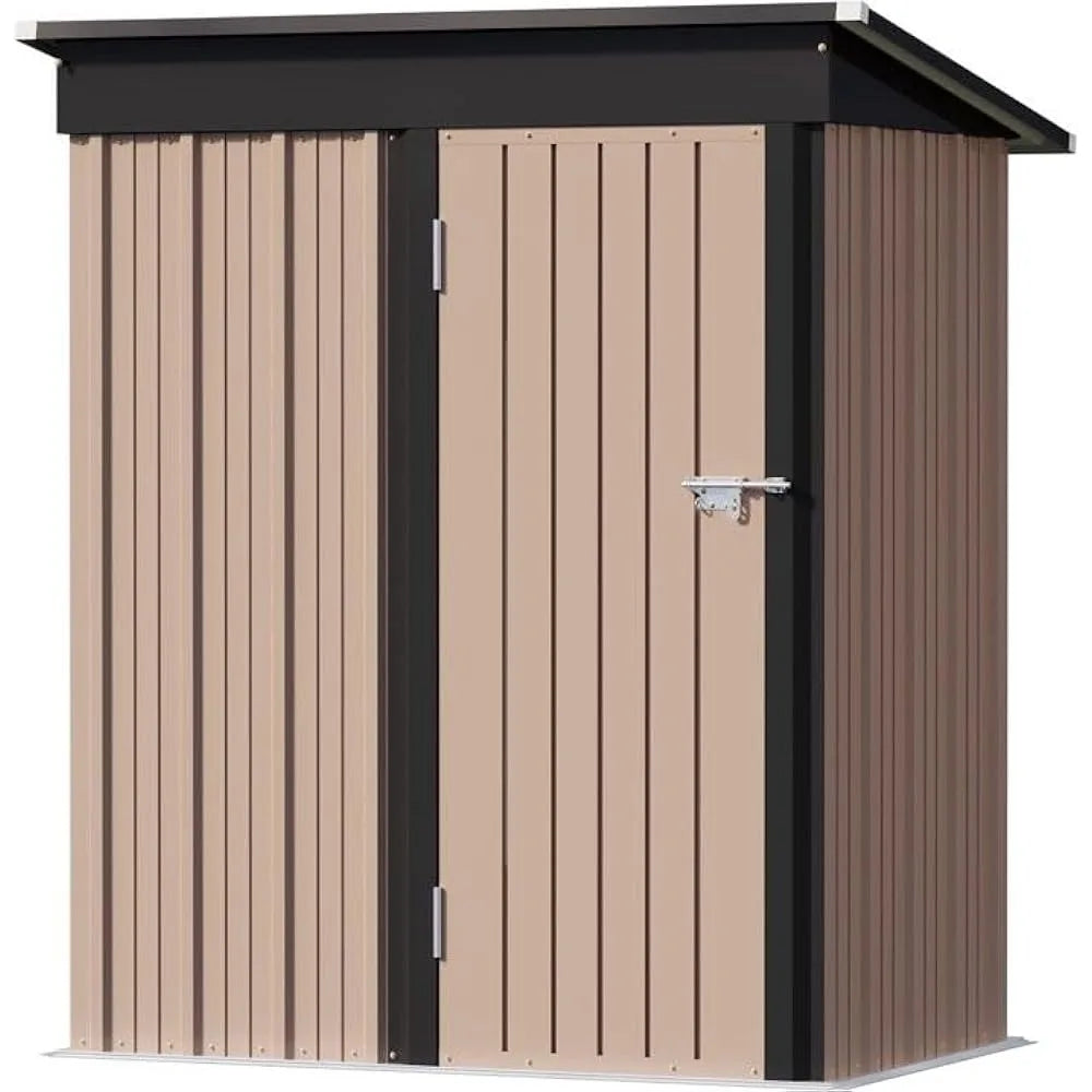 5×3FT Outdoor Storage Shed, Metal Patio Storaged Shed with Lockable Doors, Sheds & Outdoor Storages for Bike, Pool and Garden