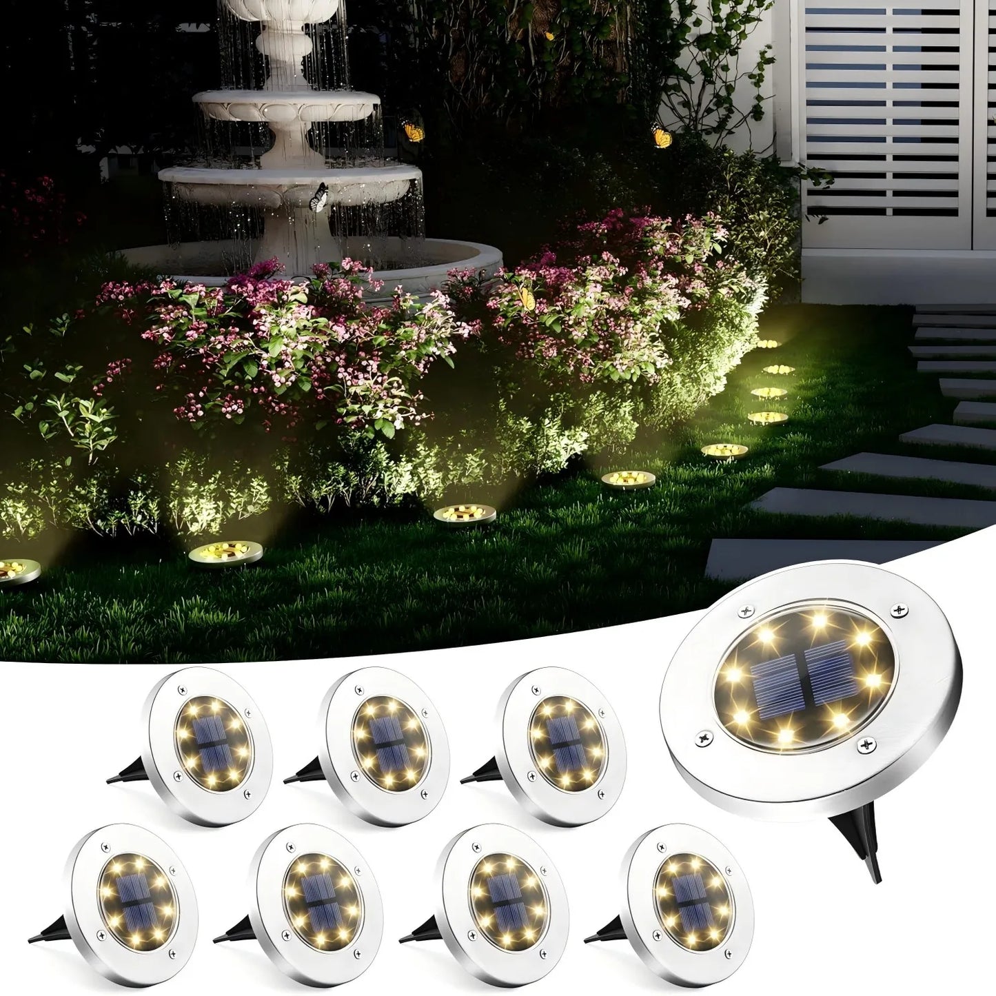 4/8pcs Solar Lights Outdoor,Landscape Lighting for Garden, Yard, Pathway (Cool/Warm White)