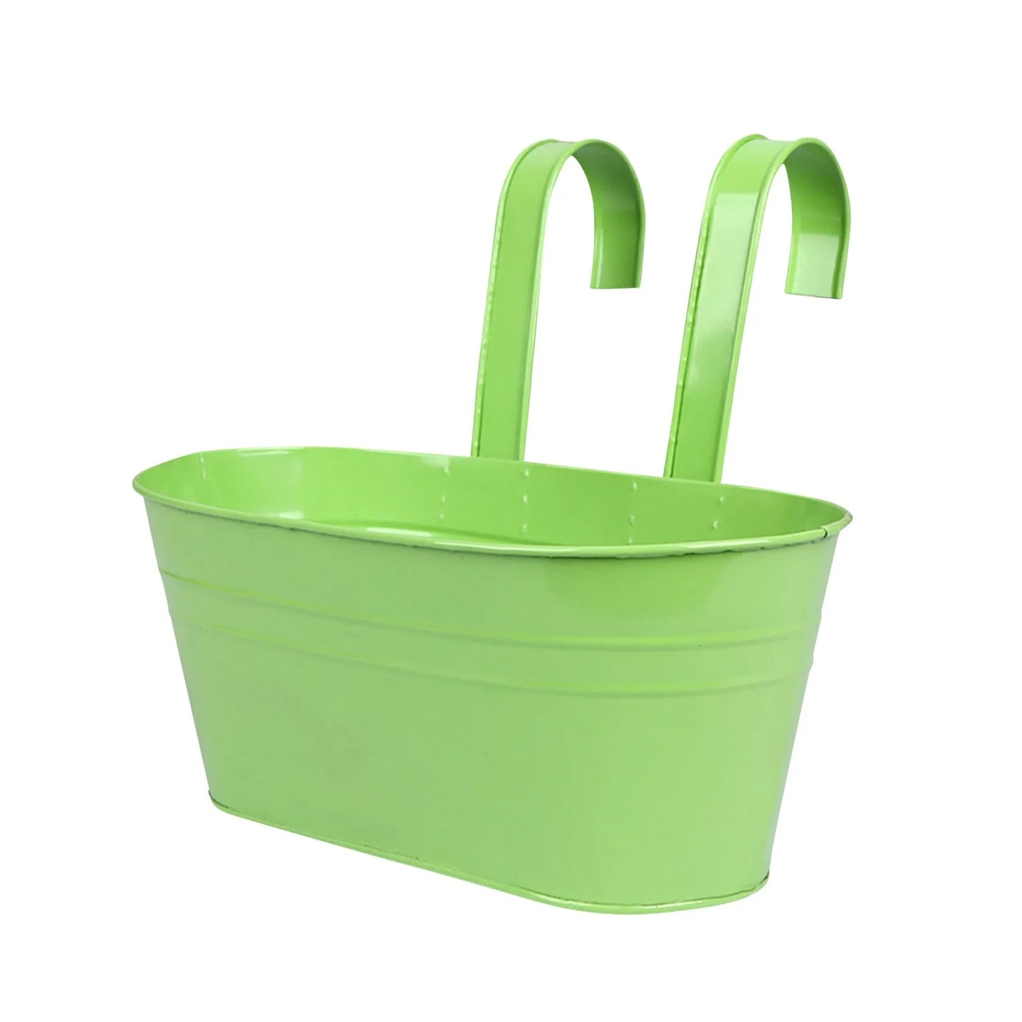 Flower Pot Fence Balcony Garden Hanging Pots Solid Colored Sturdy Plastic Hanging Pots