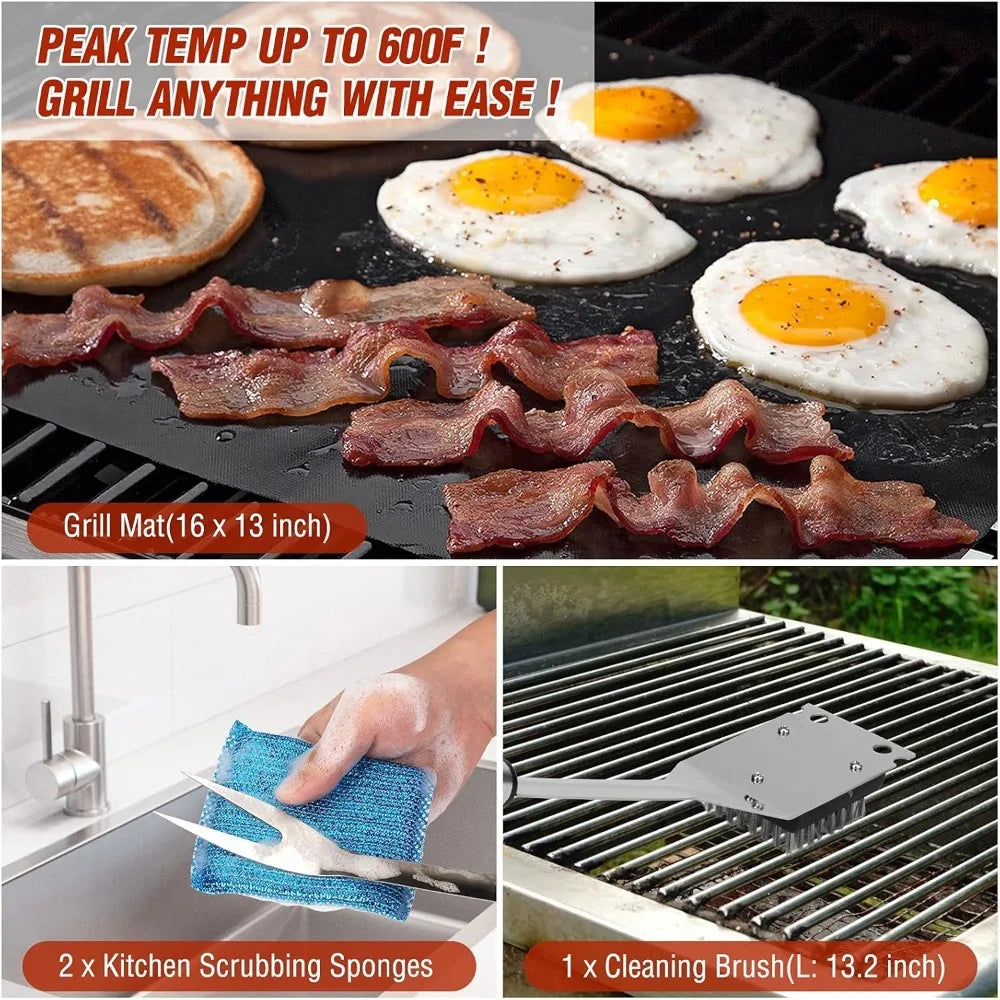 122PCS Men's BBQ Gift, Father's Day, BBQ Grill Set