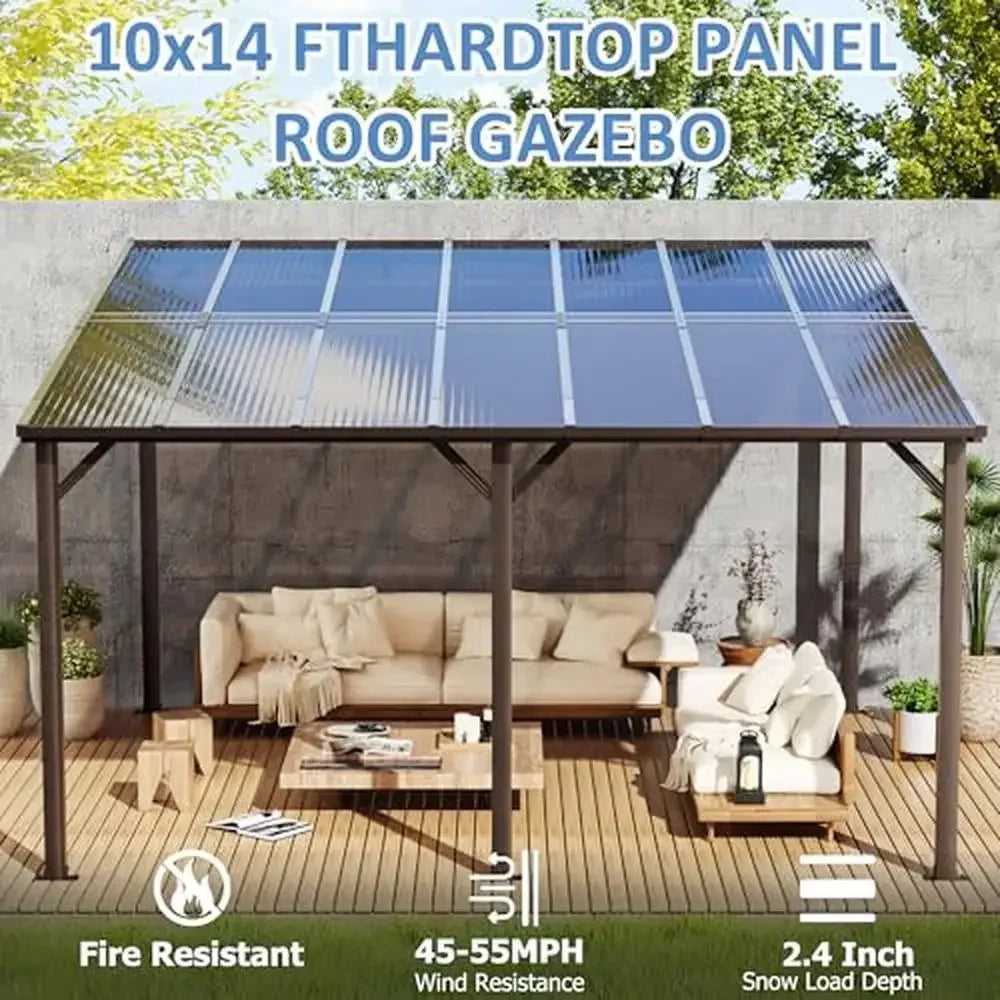 10x14 FT Outdoor Aluminum Frame Gazebos