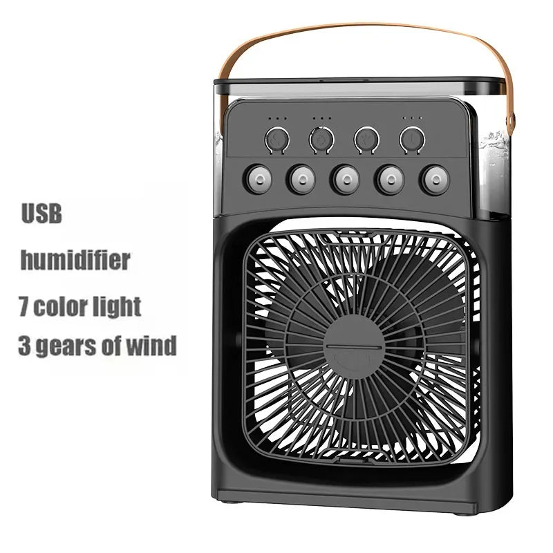 3 In 1 Fan AIr Conditioner Household Small Air Cooler LED Night Light Portable Humidifier Air Adjustment Fan