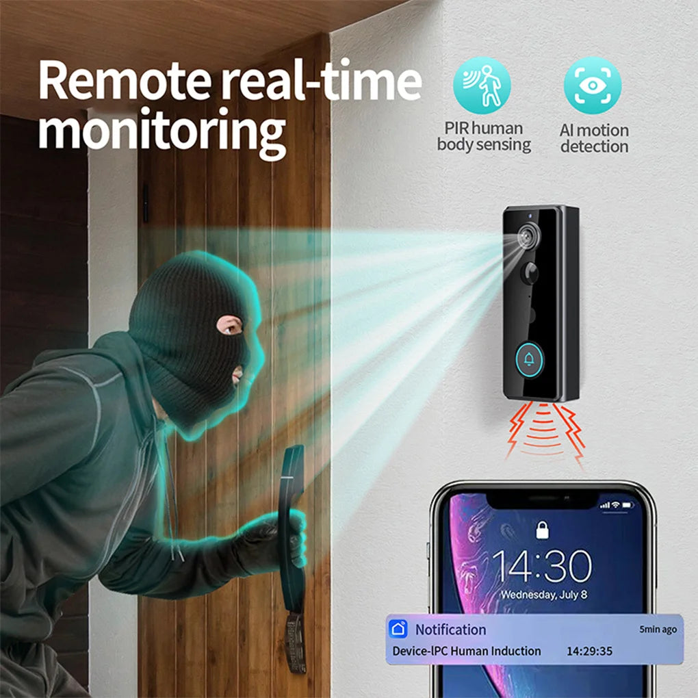 IP65 Wireless WIFI Smart Doorbell Video Intercom with Camera for Home Security PIR Motion Detection Night Vision Tuya Door Bell