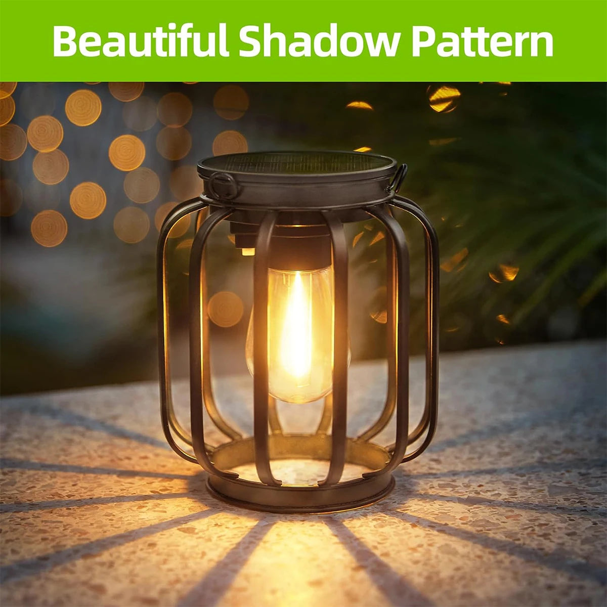 Solar Lantern Led Light Daylight Sensor Garden Lamps Lights Outdoor Waterproof 3000k Landscape With Durable Chain Decor