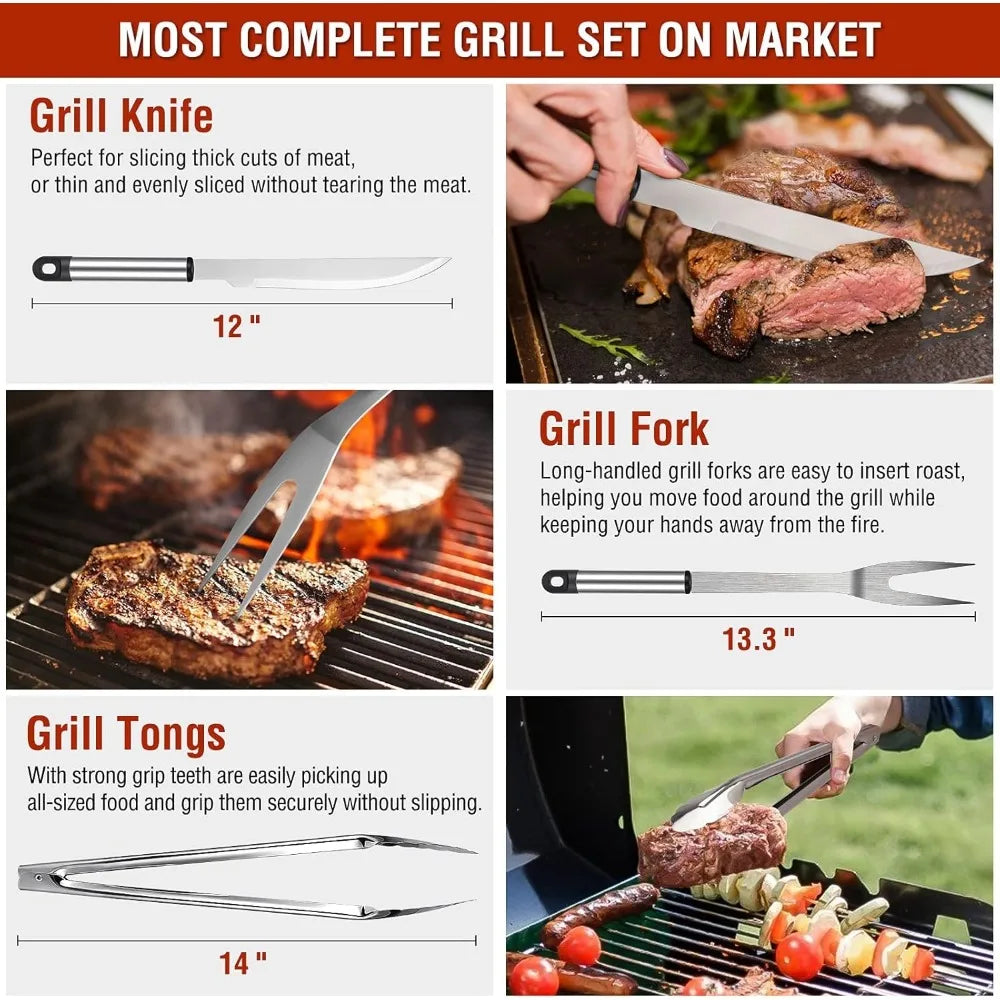 122PCS Men's BBQ Gift, Father's Day, BBQ Grill Set