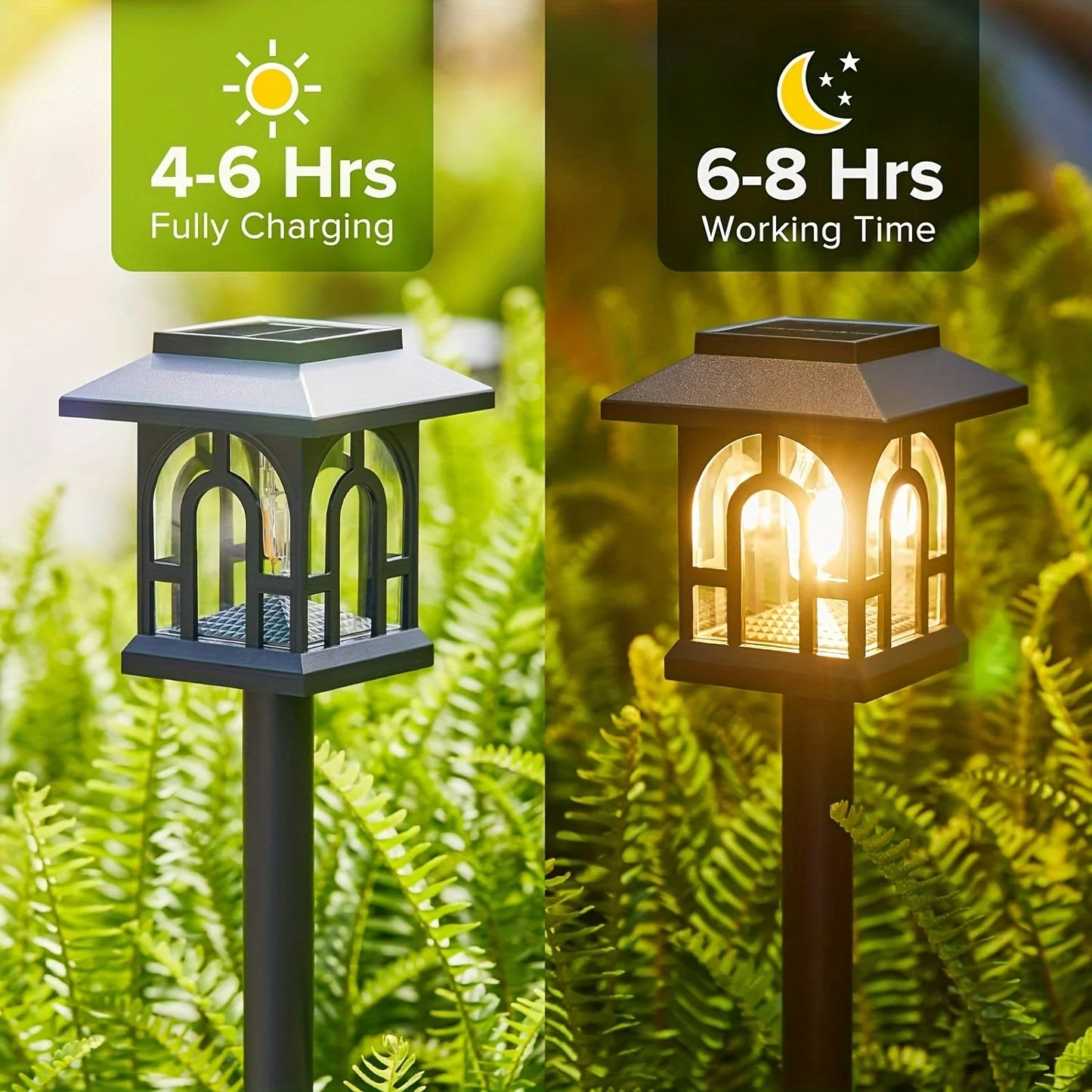 6/10 Pack Solar Pathway Lights Outdoor, Path Yard Lights, Auto On/Off , for Outside Yard Lawn Patio Walkway