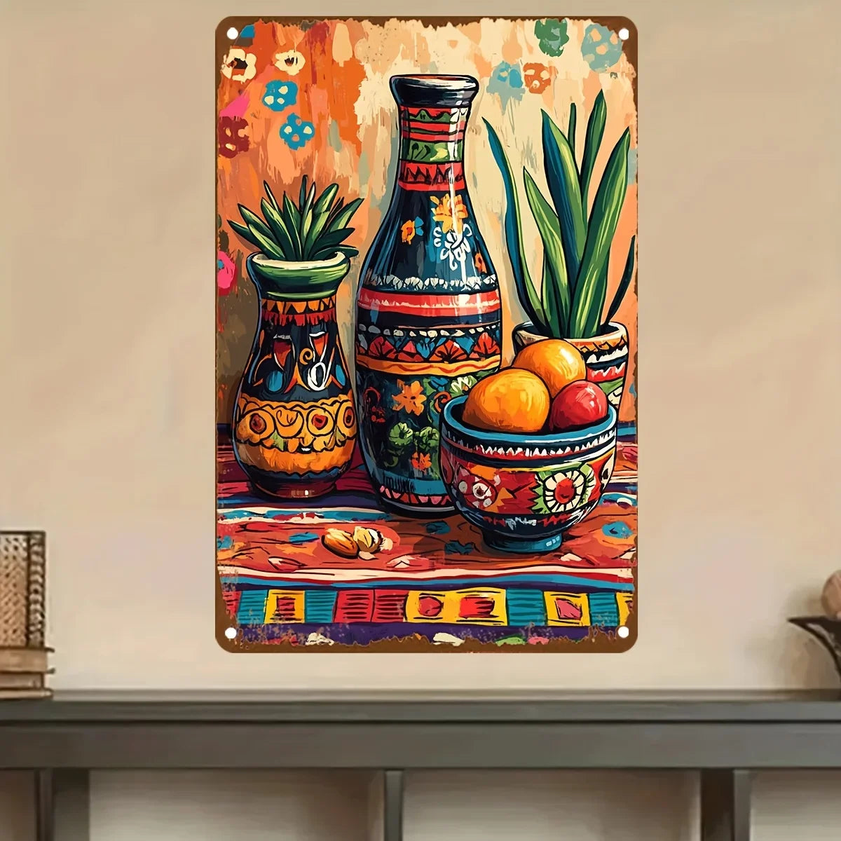 Vibrant Cinco de Mayo Sugar Skull Wall Art–Festive |Traditional Mexican Art with Vivid Color Finish for Homes