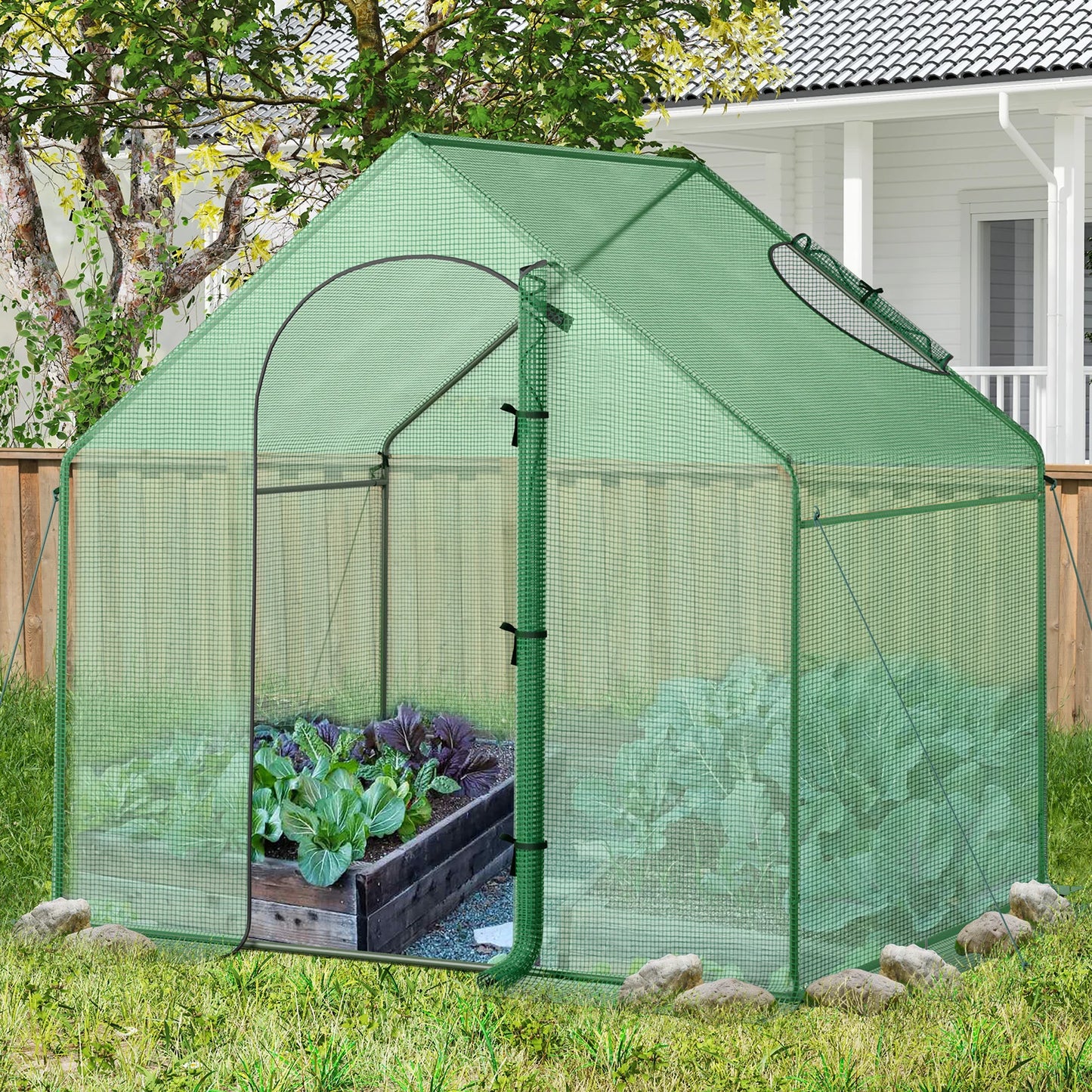 6 x 3 x 5.5FT w/PE Cover PE-Coated Metal Frame