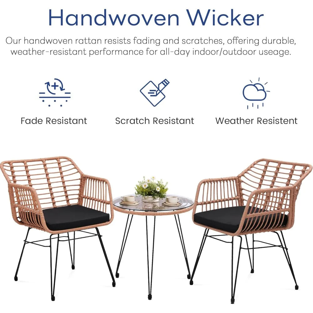 3 Piece seat cushion,all-weather durable garden chair