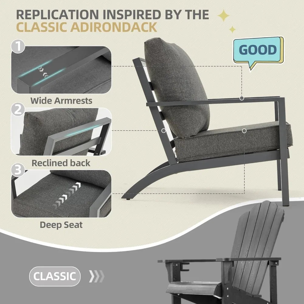 High Back Aluminum Patio Furniture Set
