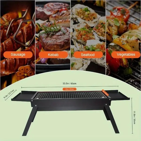 portable barbecue grill, folding barbecue grill, outdoor camping, hiking