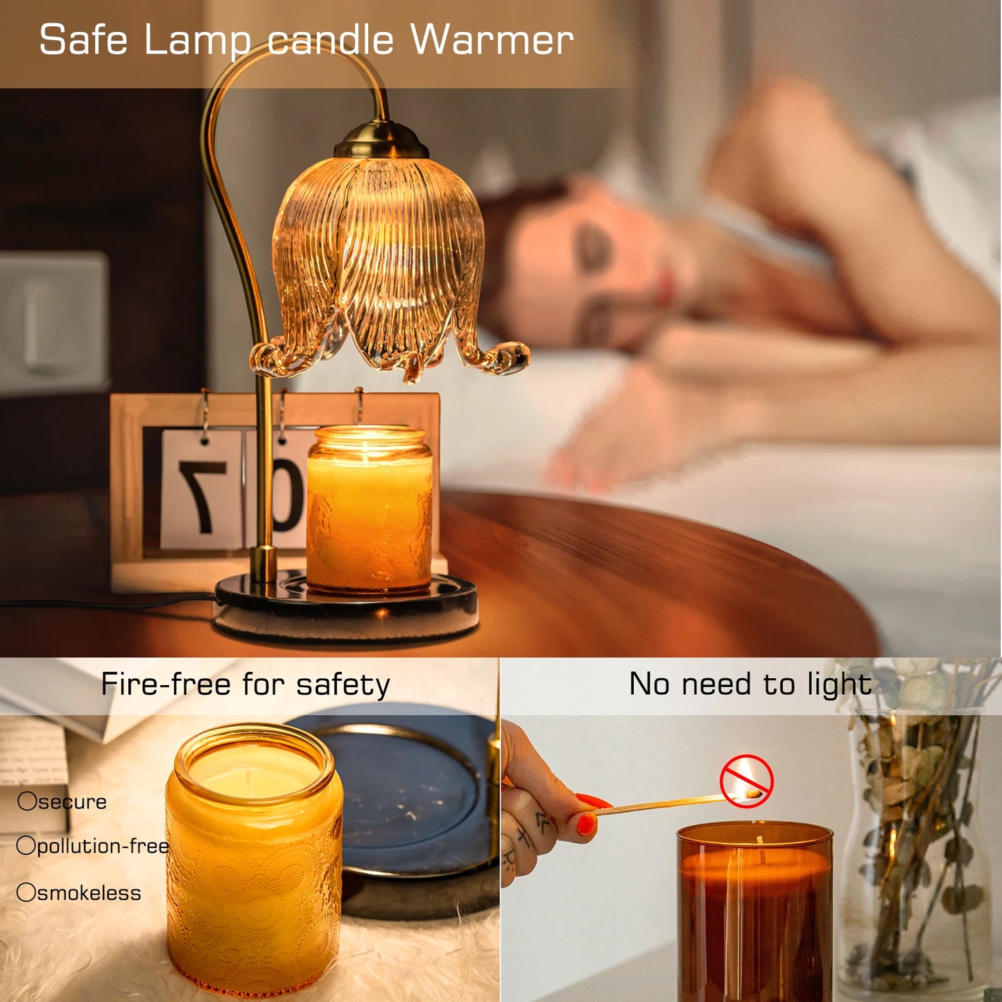 French Retro Bedroom Bedside Lamp Fireless Fragrance Atmosphere Table Lamp