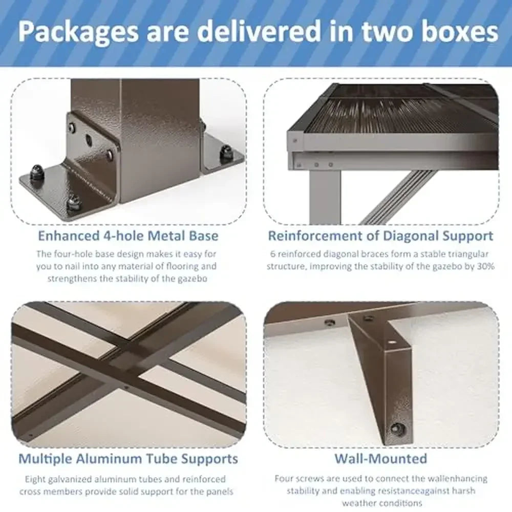 10x14 FT Outdoor Aluminum Frame Gazebos