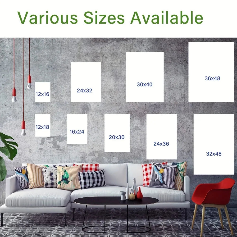 1.5 inch thick wood pine frame, interior art mural, Home decor, Home decor mural, vivid abstract canvas painting