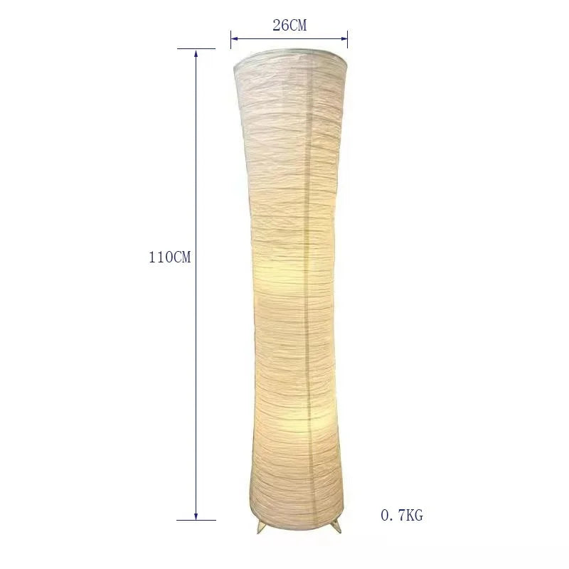 Japanese Wabi Sabi Floor Lamps Paper Lampshade Adjustable Timing Cylindrical Corner Teahouse Homestay Bedroom Office Living Room