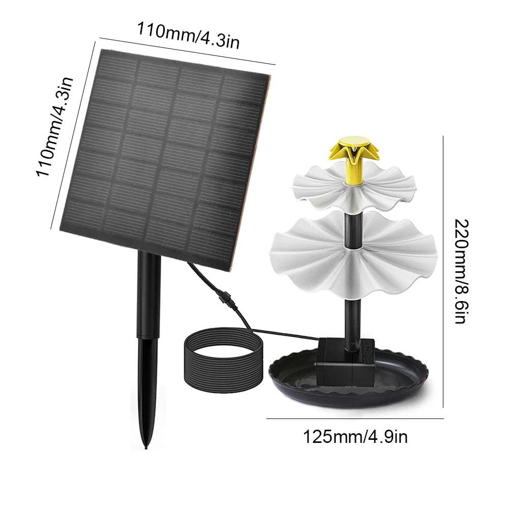 Fountain Pump DIY Solar Bird Bath Fountain Outdoor Bird Feeder Multifunction for Courtyard Patio Balcony