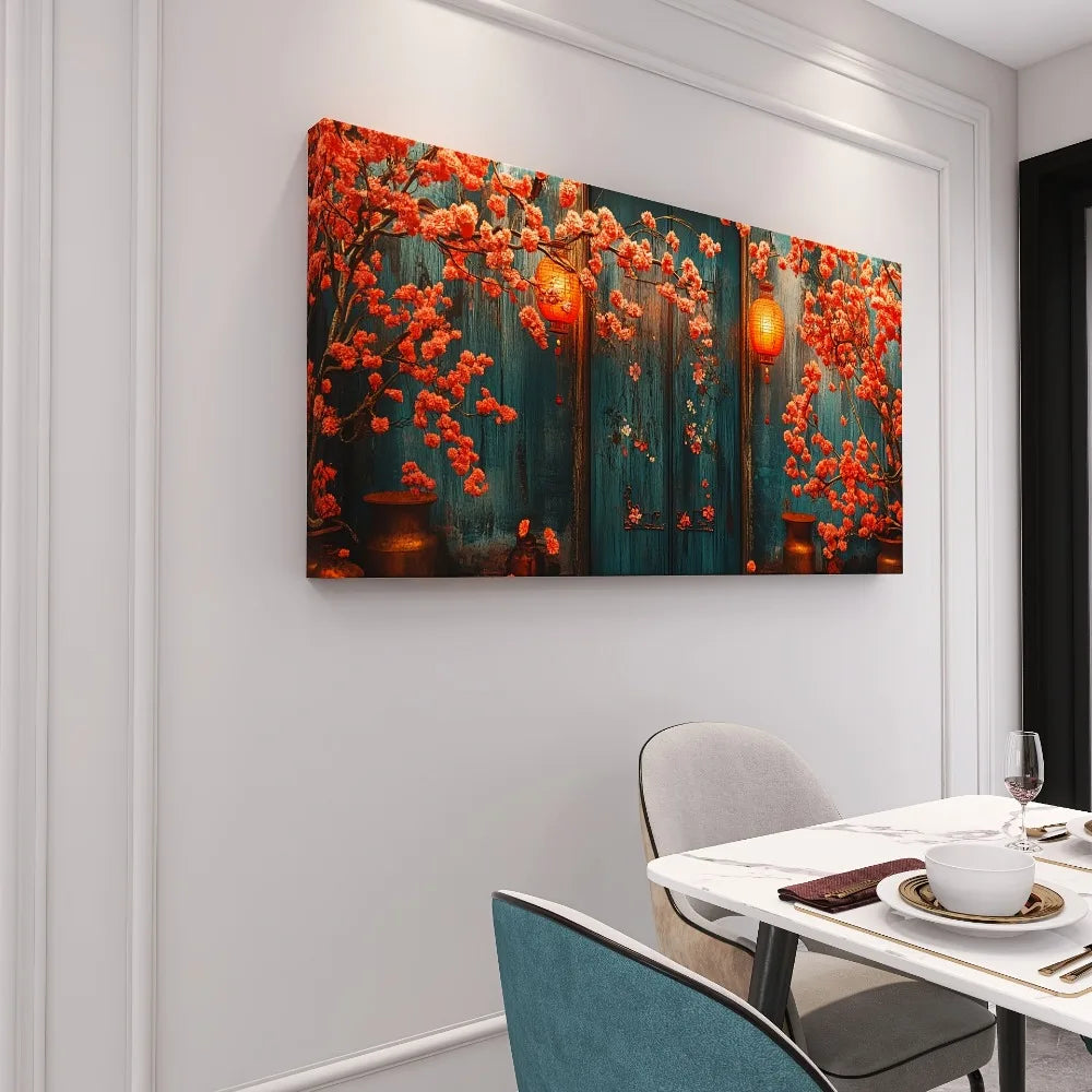A red element for the living room, bedroom and hallway in a 1.5 inch thick pine