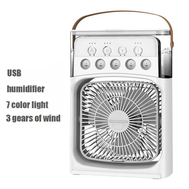 3 In 1 Fan AIr Conditioner Household Small Air Cooler LED Night Light Portable Humidifier Air Adjustment Fan
