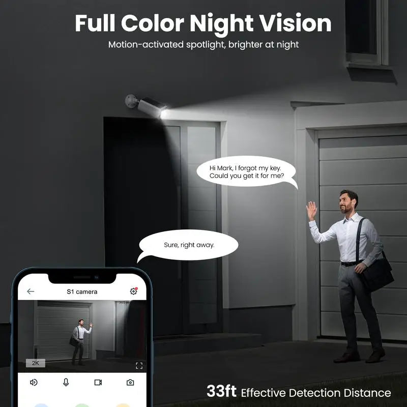 Wansview 2.4Ghz WiFi Home Security Cameras Continuous Solar Power - Security Cameras Wireless for Outdoor, SD/Cloud Storage