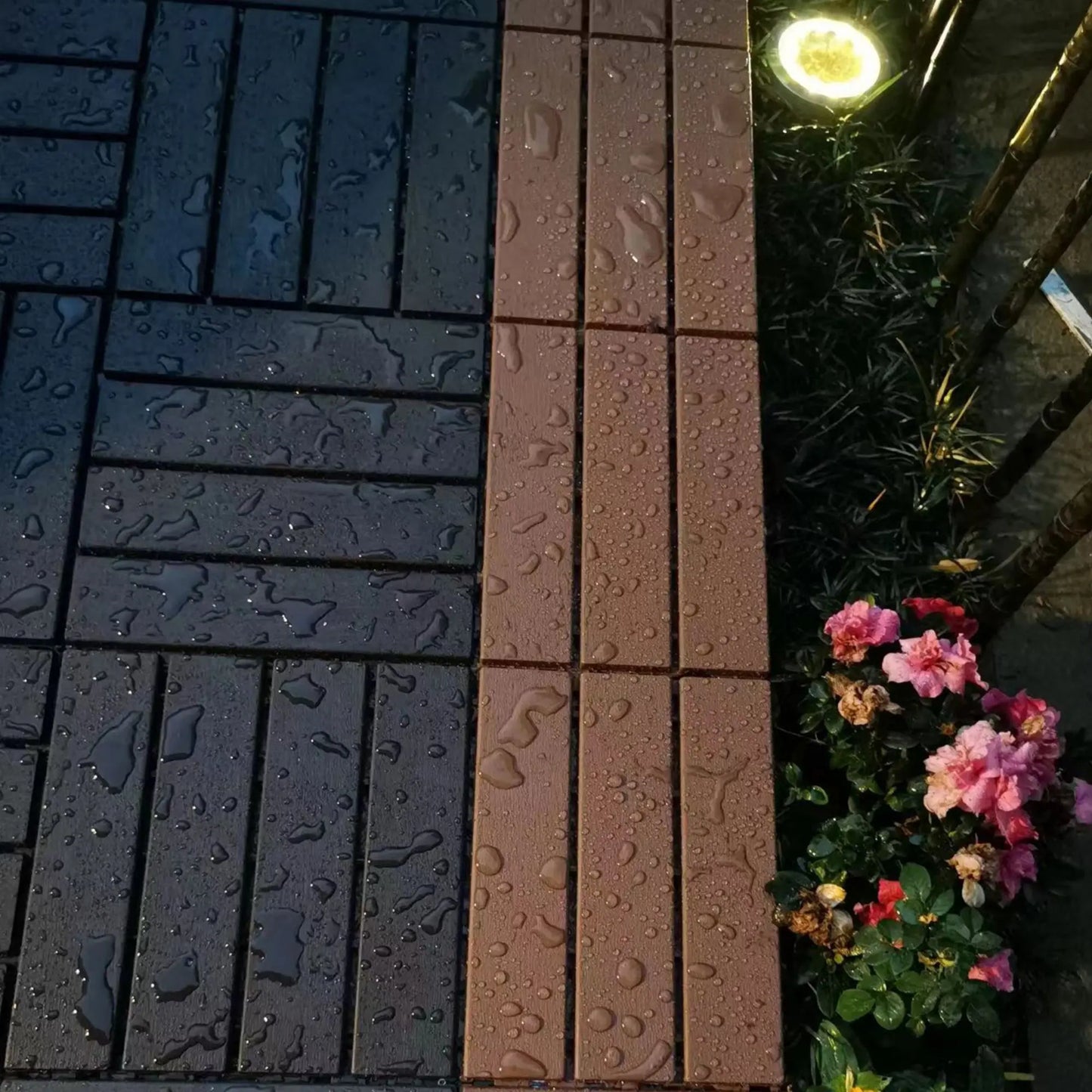 44 Pack Wood grain Interlocking Patio Deck Tiles- 12x12 Inch,
