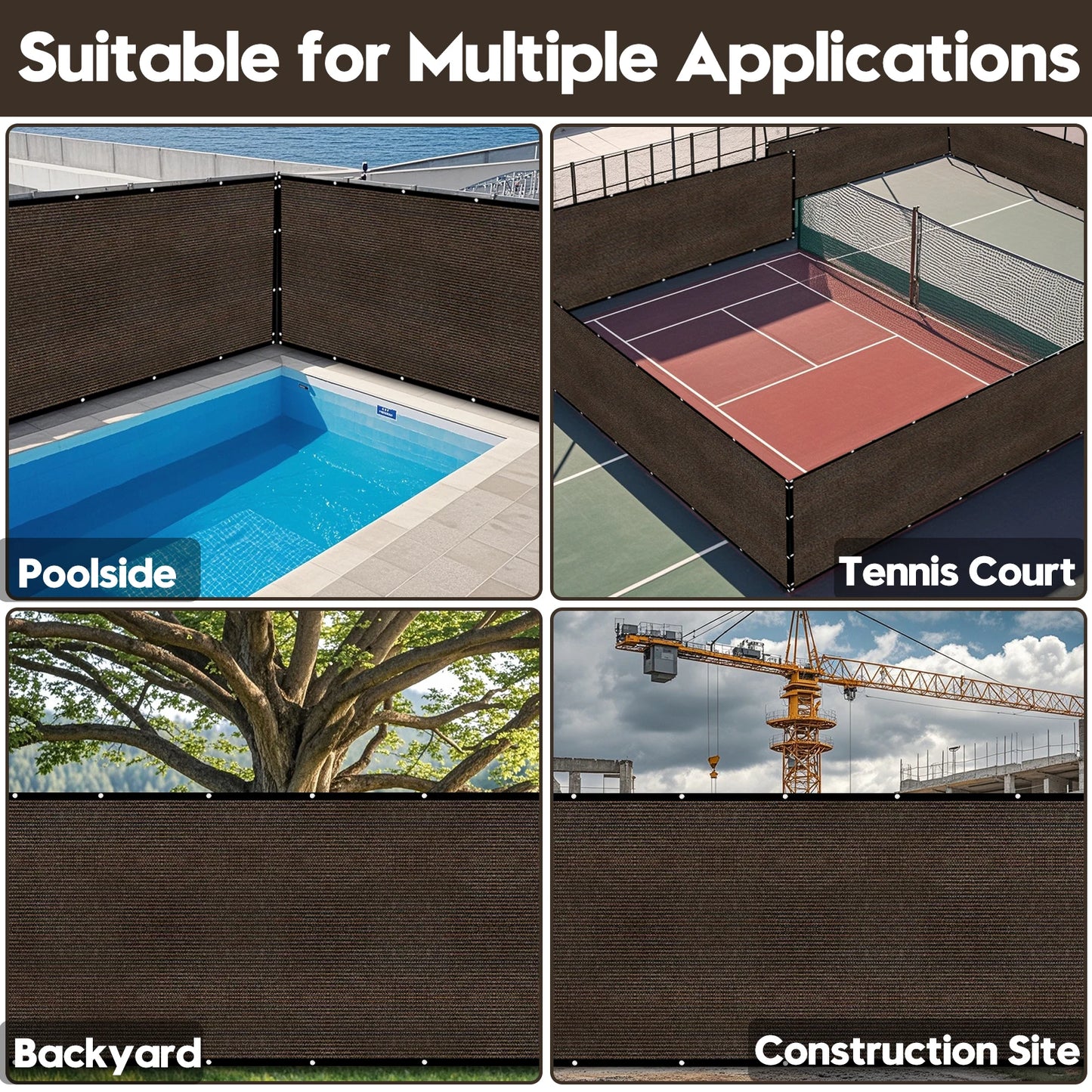 4' x 50' fenced privacy screen, Outdoor Backyard sunshade windscreen, Privacy fence screen, outdoor windscreen covered privacy