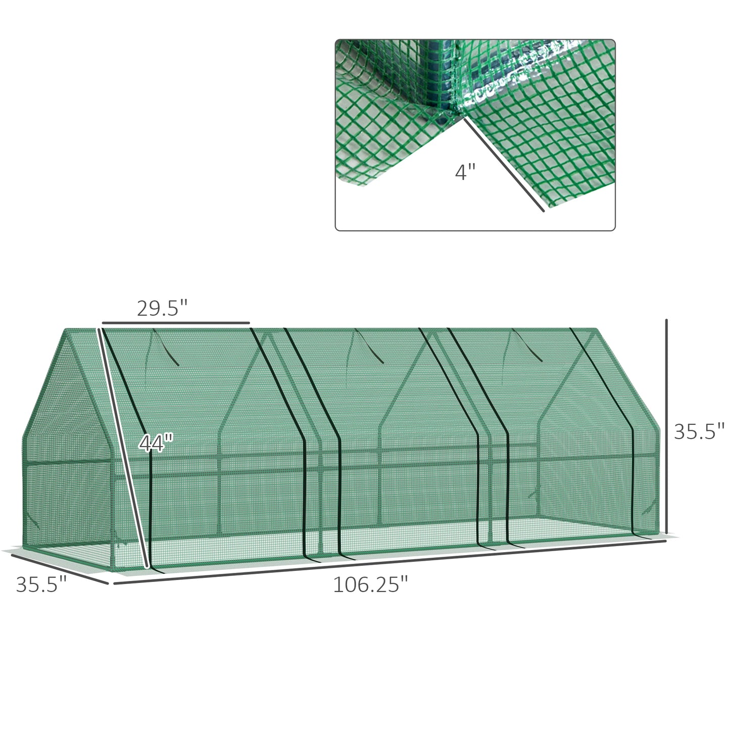 9'X3'X3' Greenhouse Gardening Flower Plants Yard Mini Hot Green House Tunnel