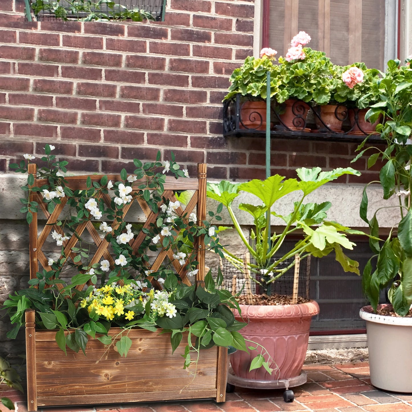 Vegetable Grow Bed Support Patio Lattice for Outdoor Indoor
