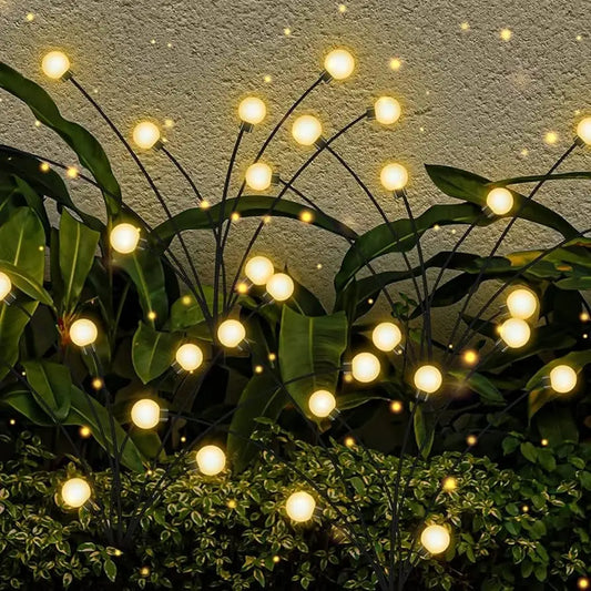 Firefly Garden Lights solar outdoor, 2 Pack 16 LED Solar Swaying Lights Waterproof, Perfect Atmosphere Light for Pathway Patio