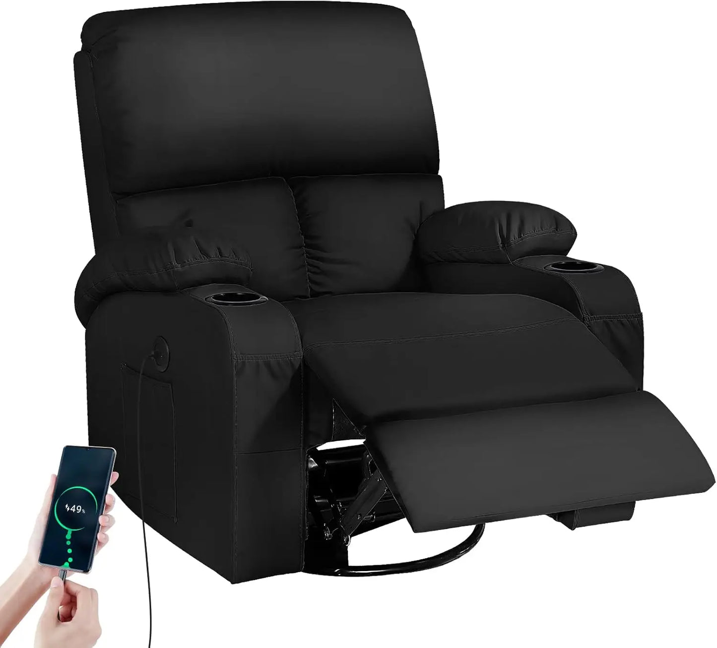 Smart Relaxation Throne – Auto Massage Programs + Whisper-Quiet Swivel Base