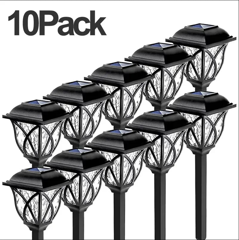 10 Pack Solar Waterproof Pathway Lights