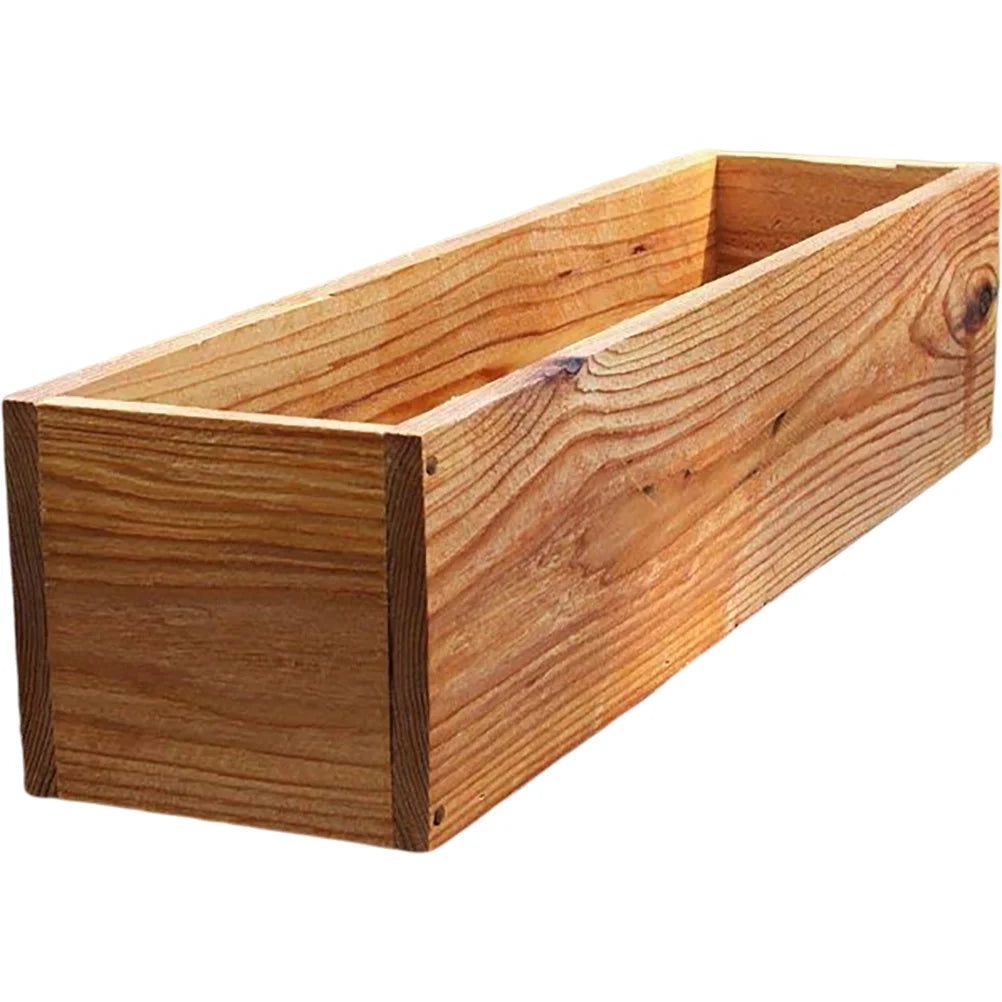 Antiseptic Wood Flower Box Retro Window Outdoor Pot Cedar Succulent Decorative Pots