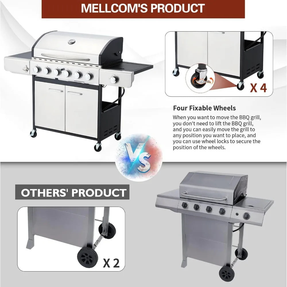 Grill 6 Burner BBQ Propane Gas Grill