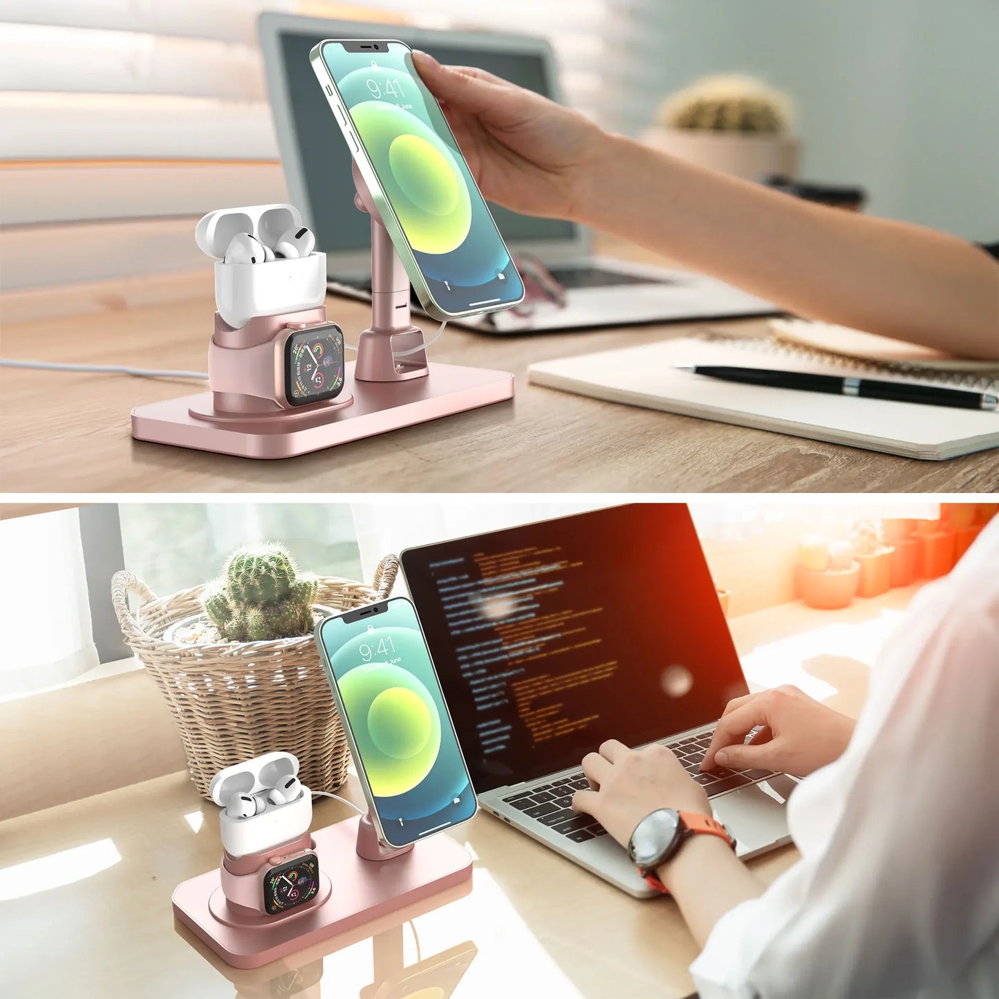 3 in 1 For Fast Charging Station Iphone 12 Mini Pro Max 7 8 Plus For Watch Airpods Apple headphones Chargers Stand Dock