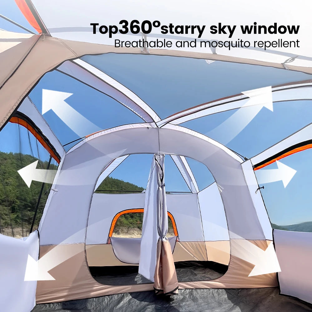 Camping Family Tent 3-12 Person With 2 Rooms