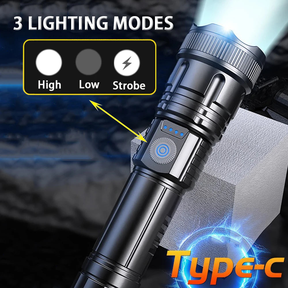 2pcs Strong Light Flashlight