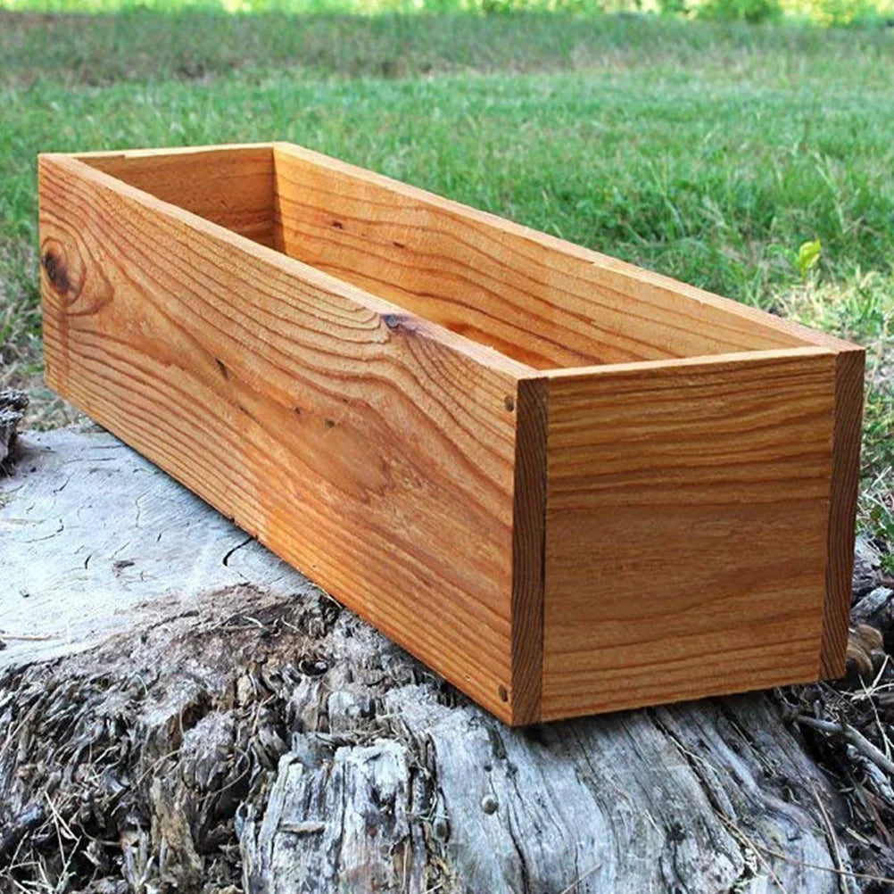 Antiseptic Wood Flower Box Retro Window Outdoor Pot Cedar Succulent Decorative Pots