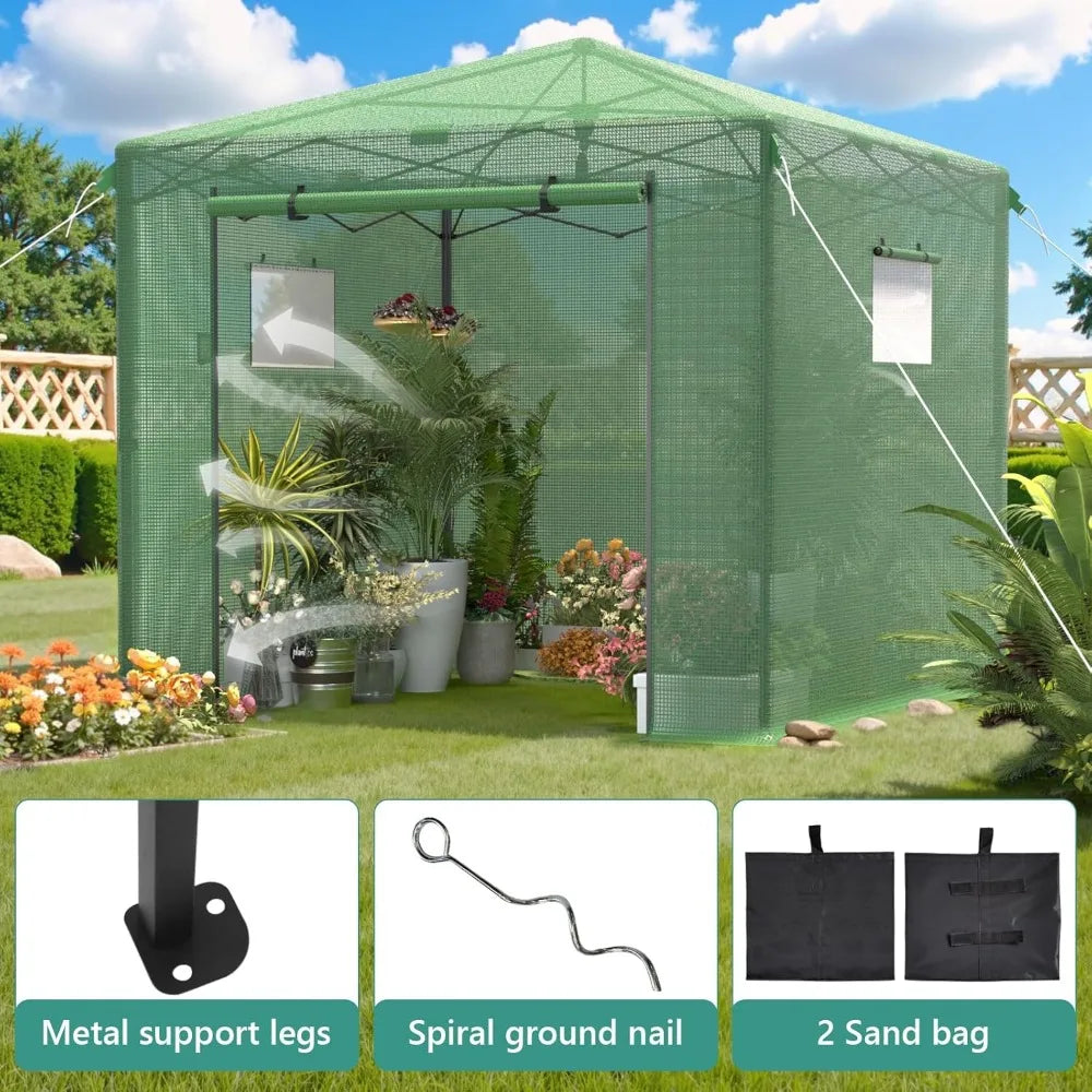 10x10 Greenhouse,  Outside , Portable , Green House for Winter