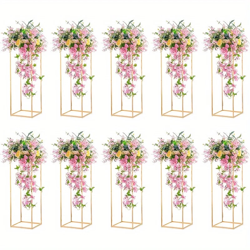2/10 Pieces Gold Metal Vase