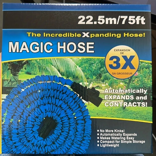 75ft Expandable Magic Garden Hose - High-Pressure, Multi-Function Car Wash & Irrigation Spray Gun Kit with Telescopic Design