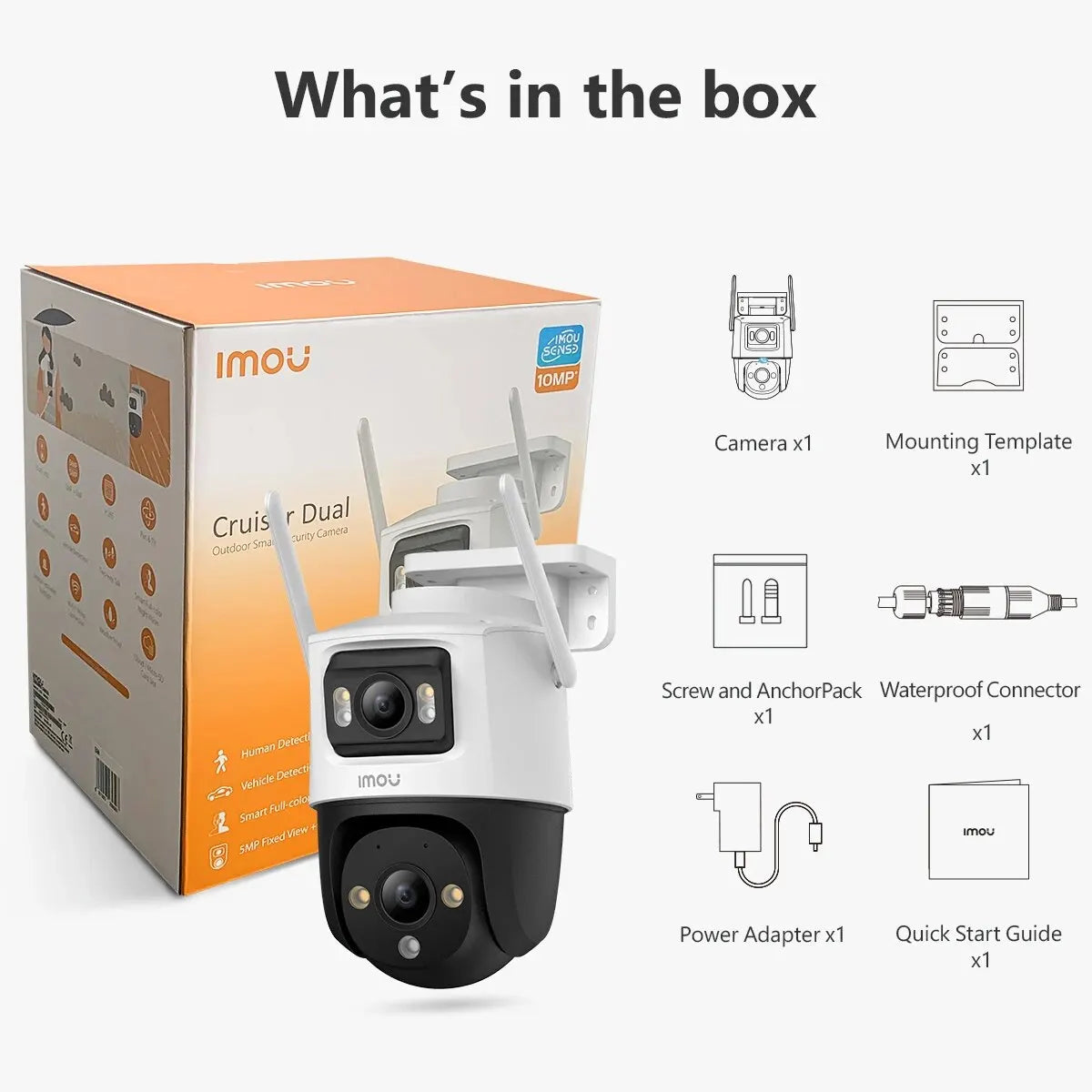 IMOU Cruiser Dual 8MP Dual Lens Outdoor  Camera Home Security IP Camera AI Human & Vehicle Detection Surveillance Camera